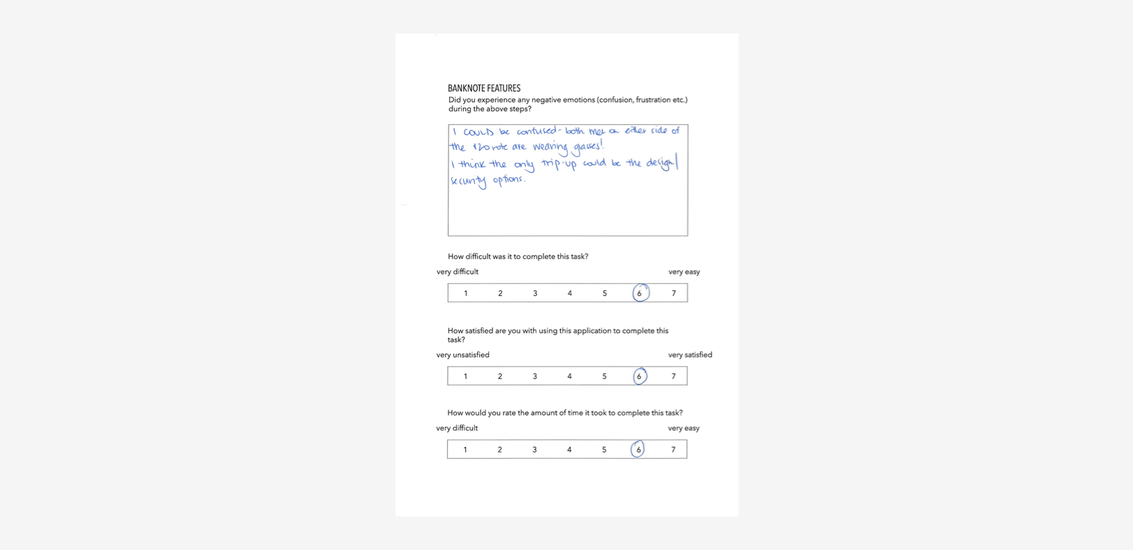 An example of user feedback